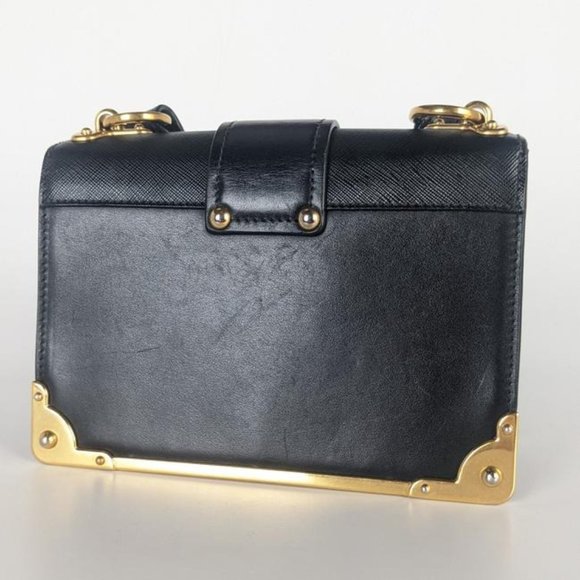 Prada Cahier Medium Black Leather Cross Body Bag - Picture 2 of 10